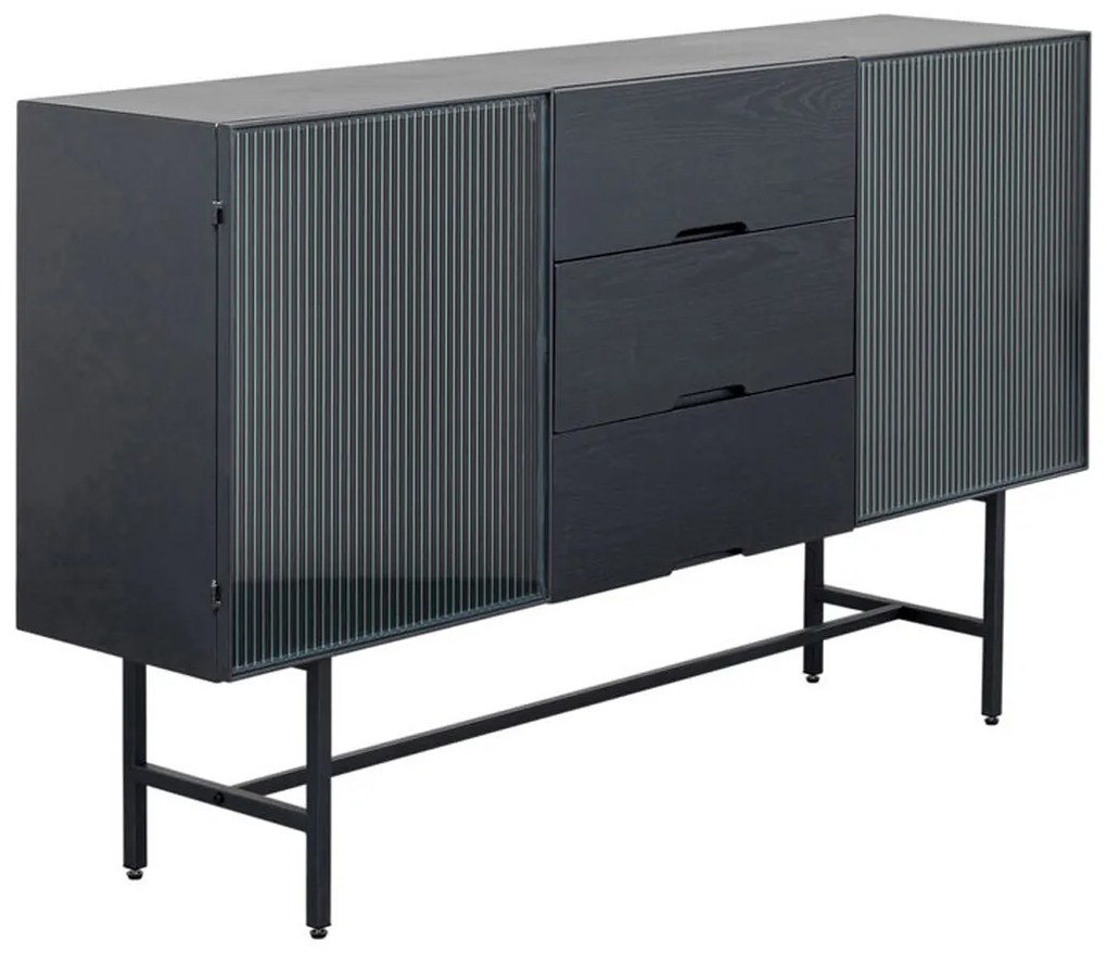 Kare Design San Diego Ribbelglas Dressoir Met Lades - 150x35x90cm.