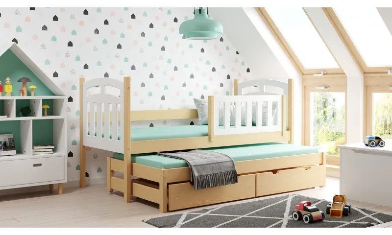 Peuter Wit grijs Eenpersoonsbed met onderschuifbed - Rex For Kids Peuter Junior 5059914060544 Children's Beds Home, 190x90, Grote enkele, Matras van s