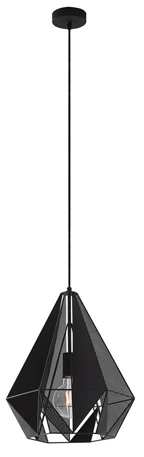 Industriële hanglamp zwart met mesh - Carcass Industriele / Industrie / Industrial Minimalistisch E27 Draadlamp rond Binnenverlichting Lamp