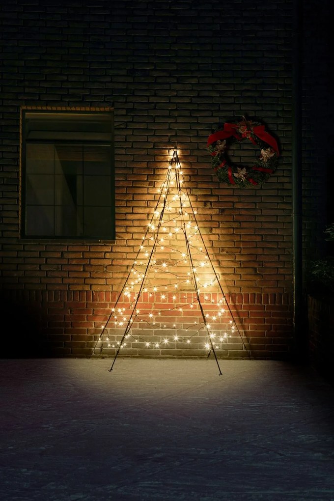 Fairybell verlichte muurkerstboom - 200 cm - 180 warm witte ledlampjes
