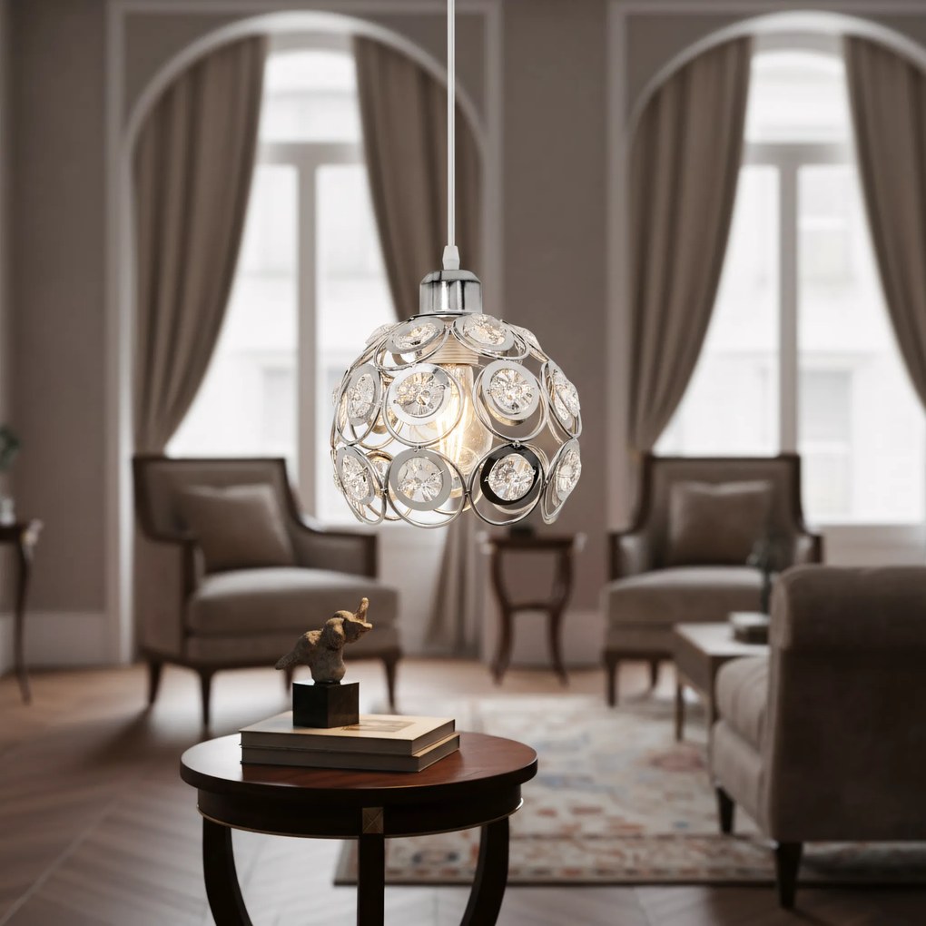 KRISTALLEN PLAFONDLAMP APP207-1C CHROOM