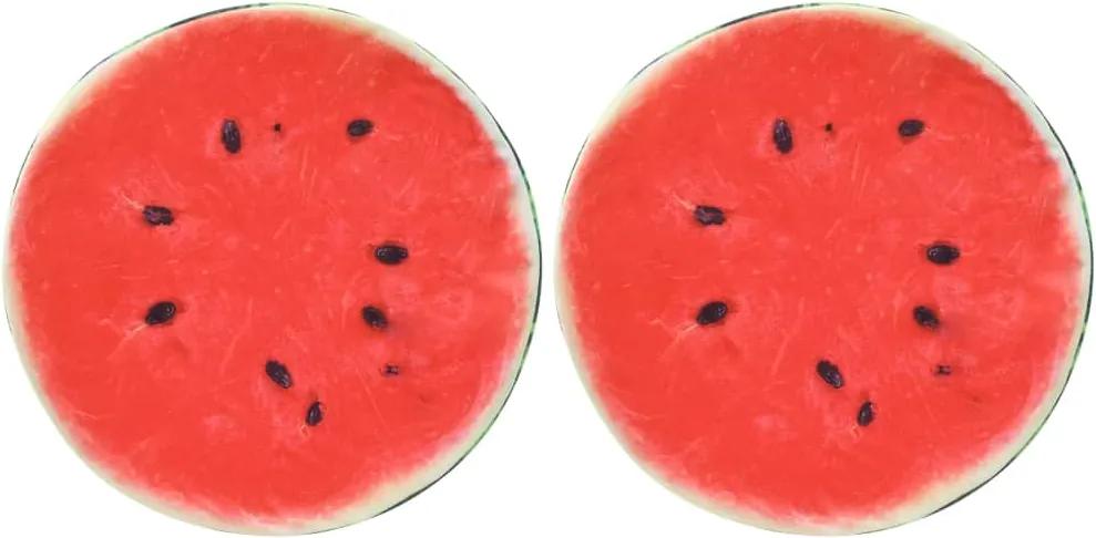 Kussens met fruitprint watermeloen 2 st