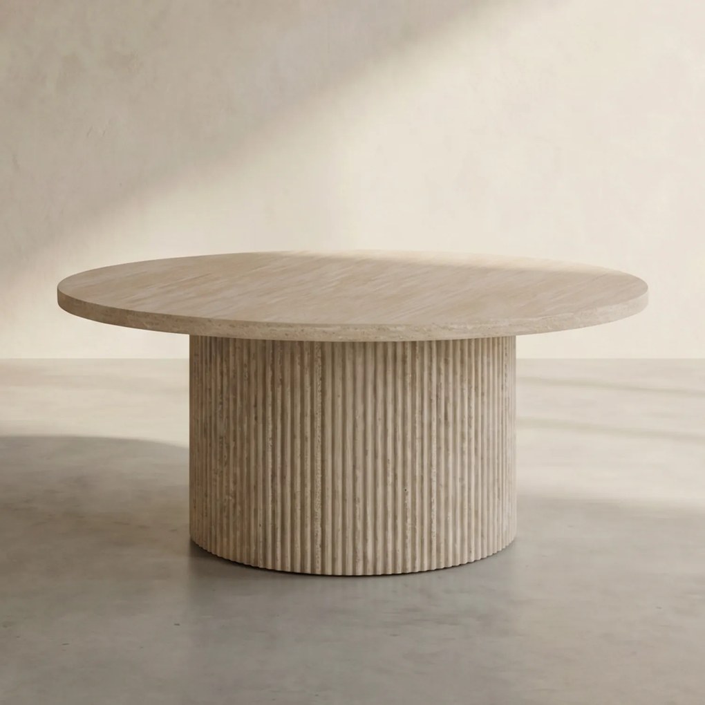Lage Salontafel Met Ribbels - 80 X 80cm.
