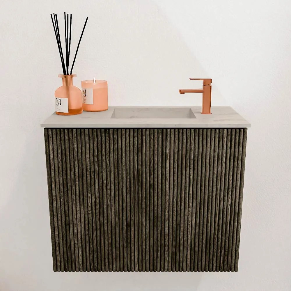 Mondiaz Joya DLux 50cm toiletmeubel shadow met wastafel faye rechts 1 kraangat opalo