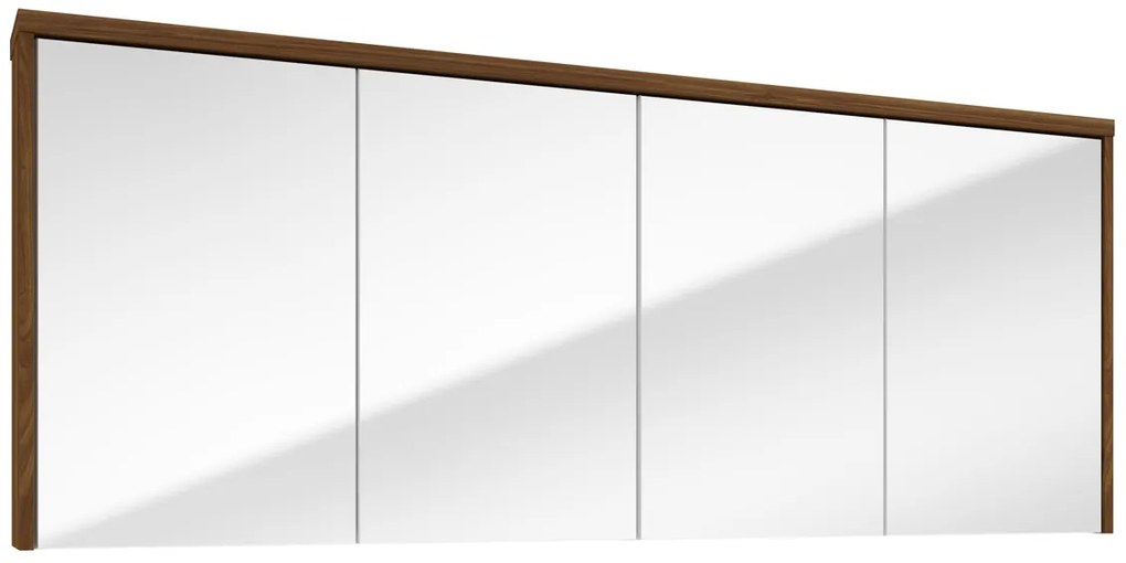 Fontana Basic spiegelkast 157cm met 4 deuren walnoot