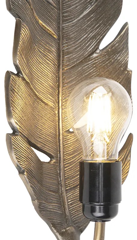 Art Deco wandlamp brons - Leaf Art Deco, Klassiek / Antiek, Landelijk / Rustiek E27 Binnenverlichting Lamp