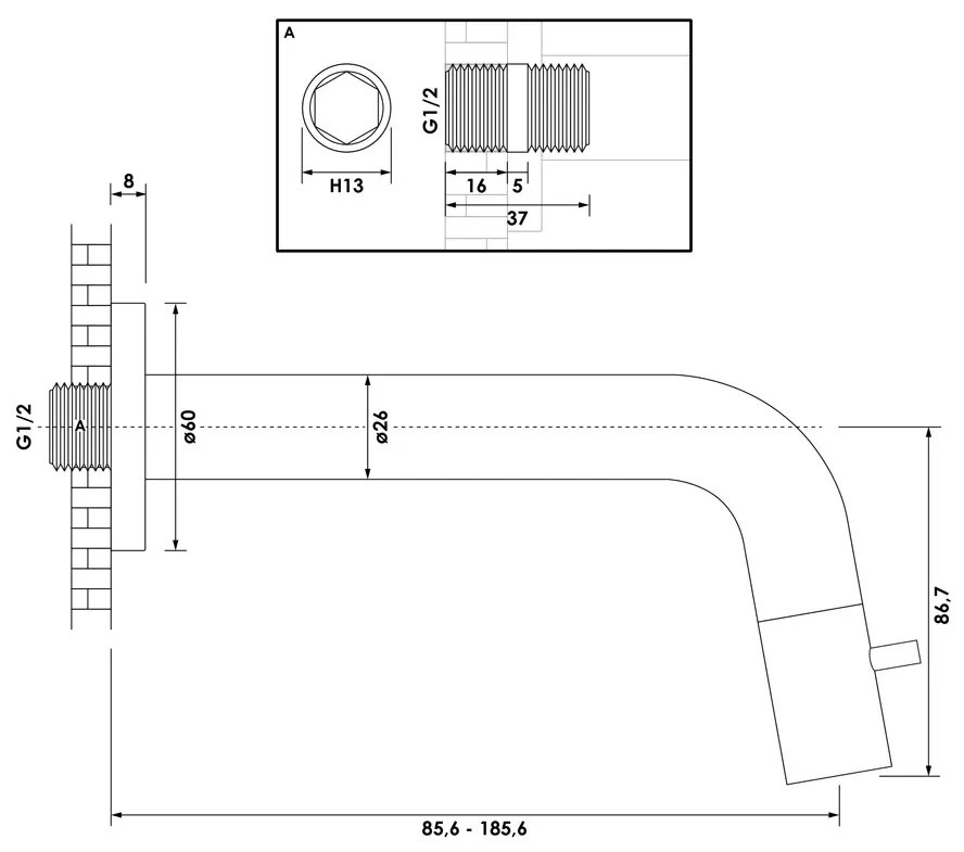 Brauer Gold Edition inkortbare inbouw fonteinkraan goud geborsteld PVD