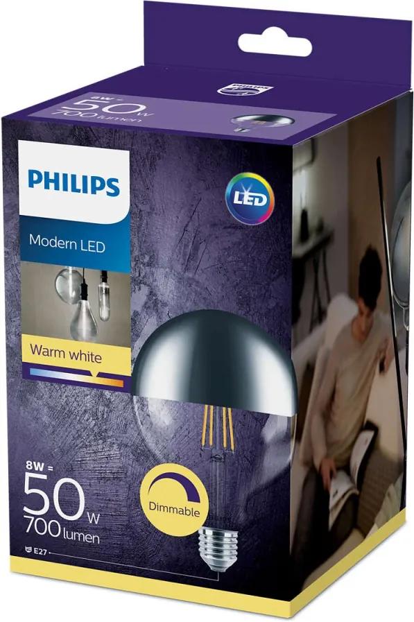 Philips Classic LEDglobe E27 G120 8W 827 Spiegel  - Dimbaar - Vervangt 50W