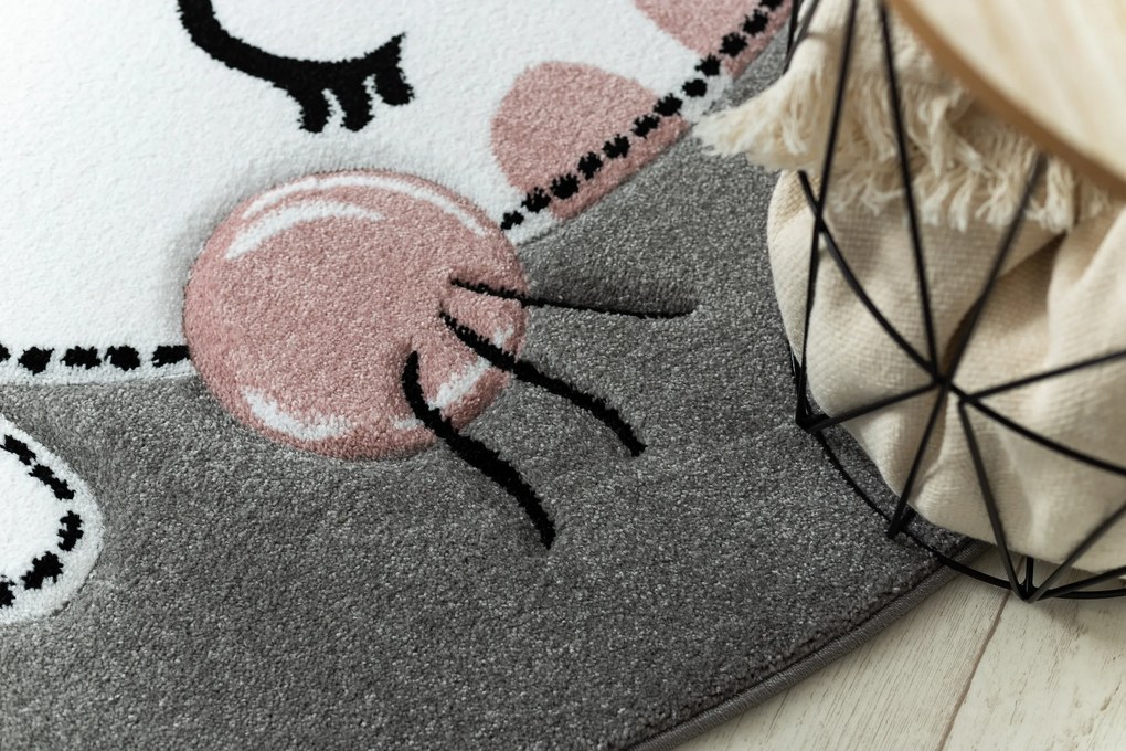 Tapijt PETIT KITTY kat poes poesje ROND grijskleuring