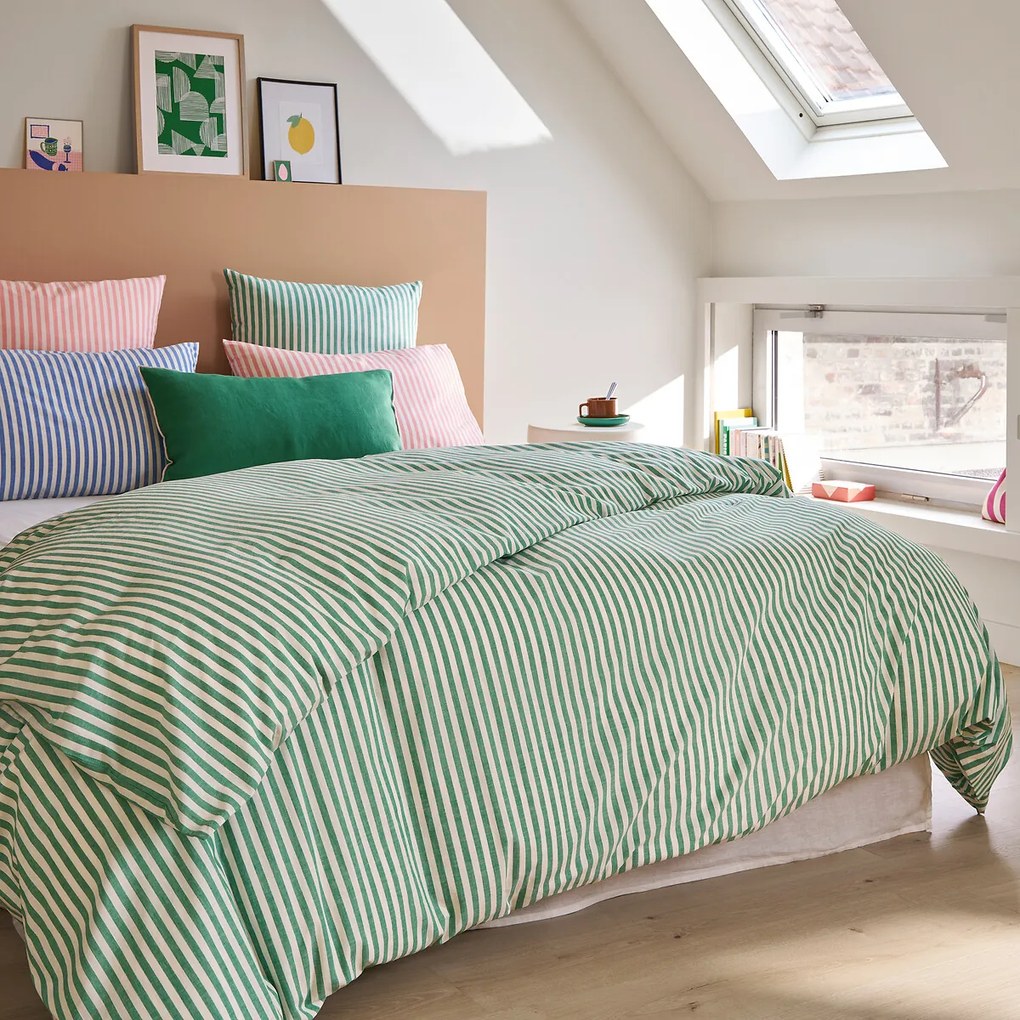 Katoenen kussensloop, groen, Soizic