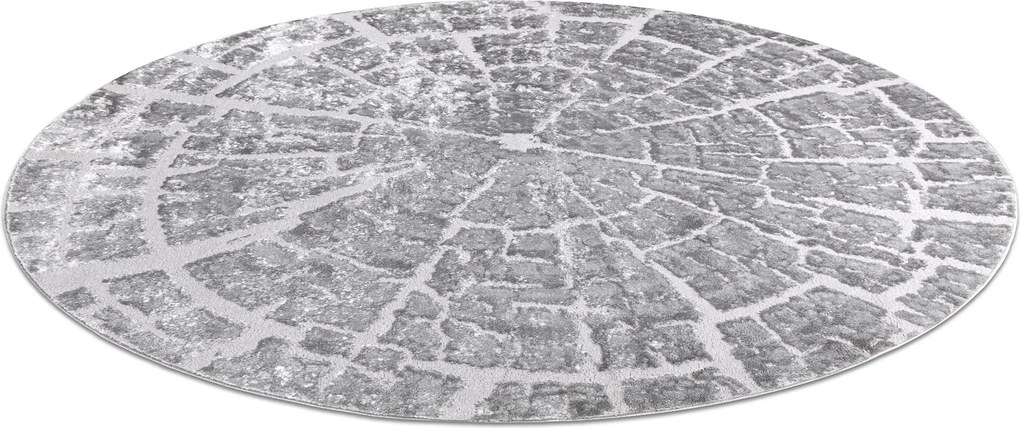 Tapijt MEFE modern  Rond ,  6185 Boomstam , boom , Structureel,  twee poolhoogte , grijskleuring