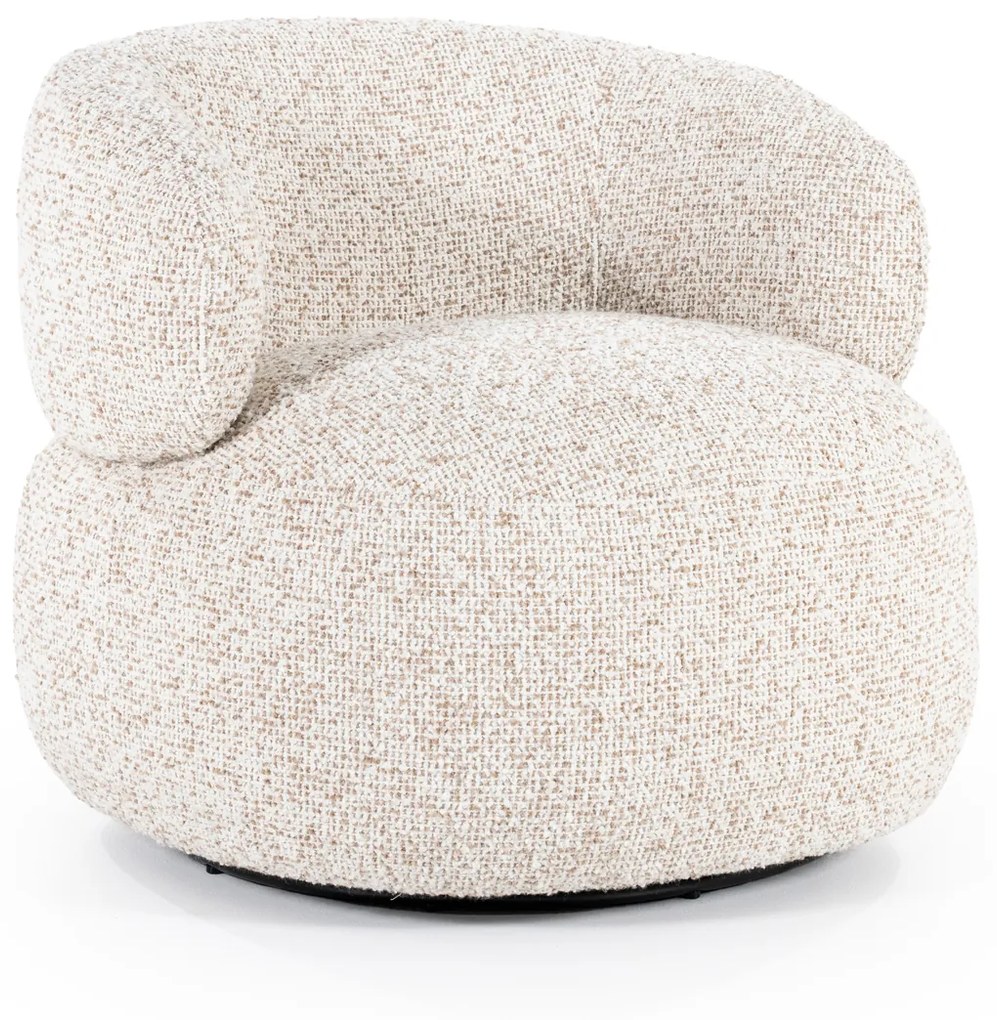Eleonora Maeve Beige Fauteuil Rond Draaibaar