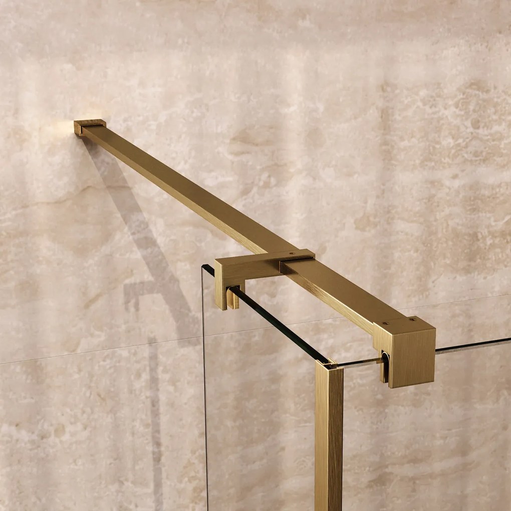 Brauer Oblivion inloopdouche helder glas 100cm met 40cm zijwand messing geborsteld PVD