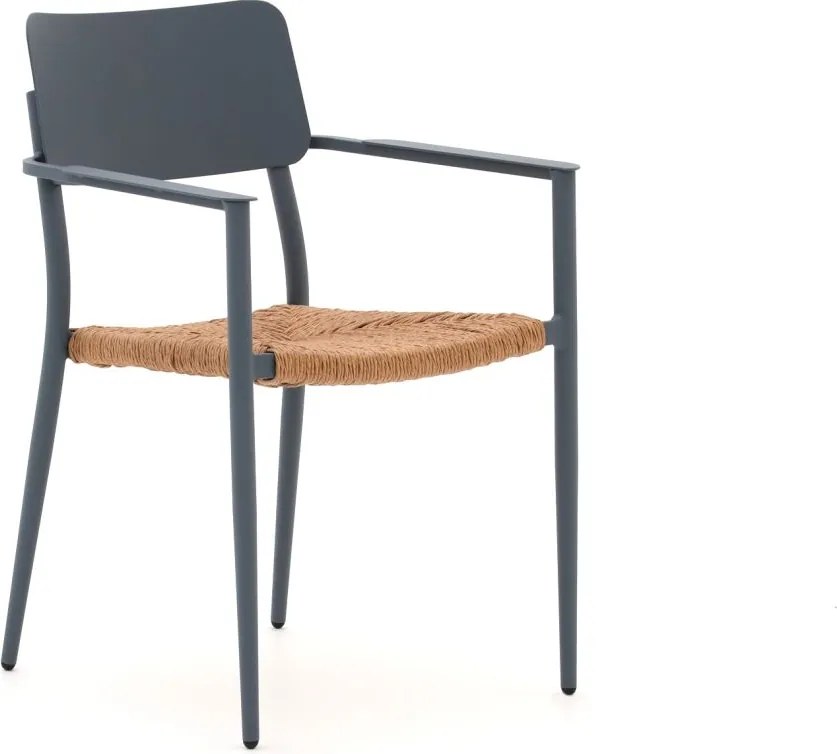 Dining tuinstoel | Bellagio  Cino | Wicker (vlechtwerk) | Blauw | Stapelbaar | Kees Smit Tuinmeubelen