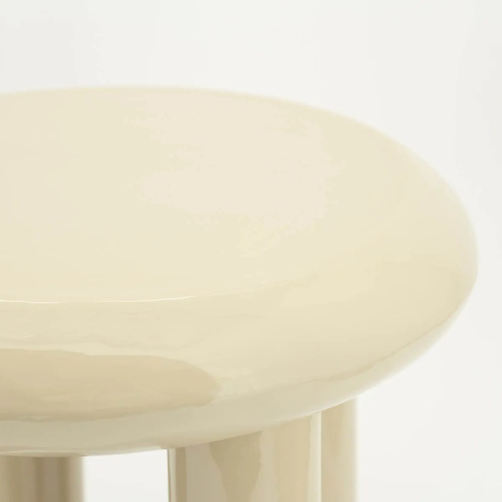 By-Boo Balloon Hoogglans Bijzettafel Beige - 43 X 43cm.