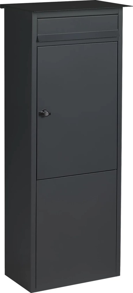 Famiflora brievenbus MONO met sleutelslot - mat zwart - 100 x 38 x 29 cm - topkwaliteit!
