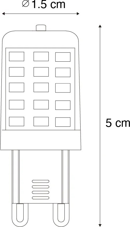 Set van 2 G9 dimbare LED lampen opaal 3W 250 lm 2700K