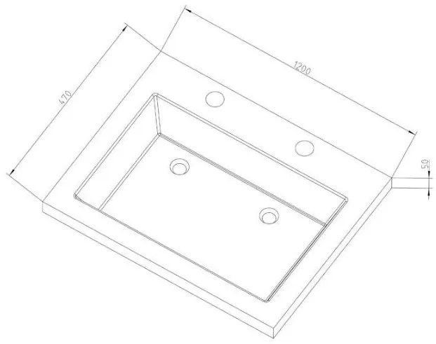 Lambini Designs Novara compacte wastafel natuursteen 120cm met 2 kraangaten