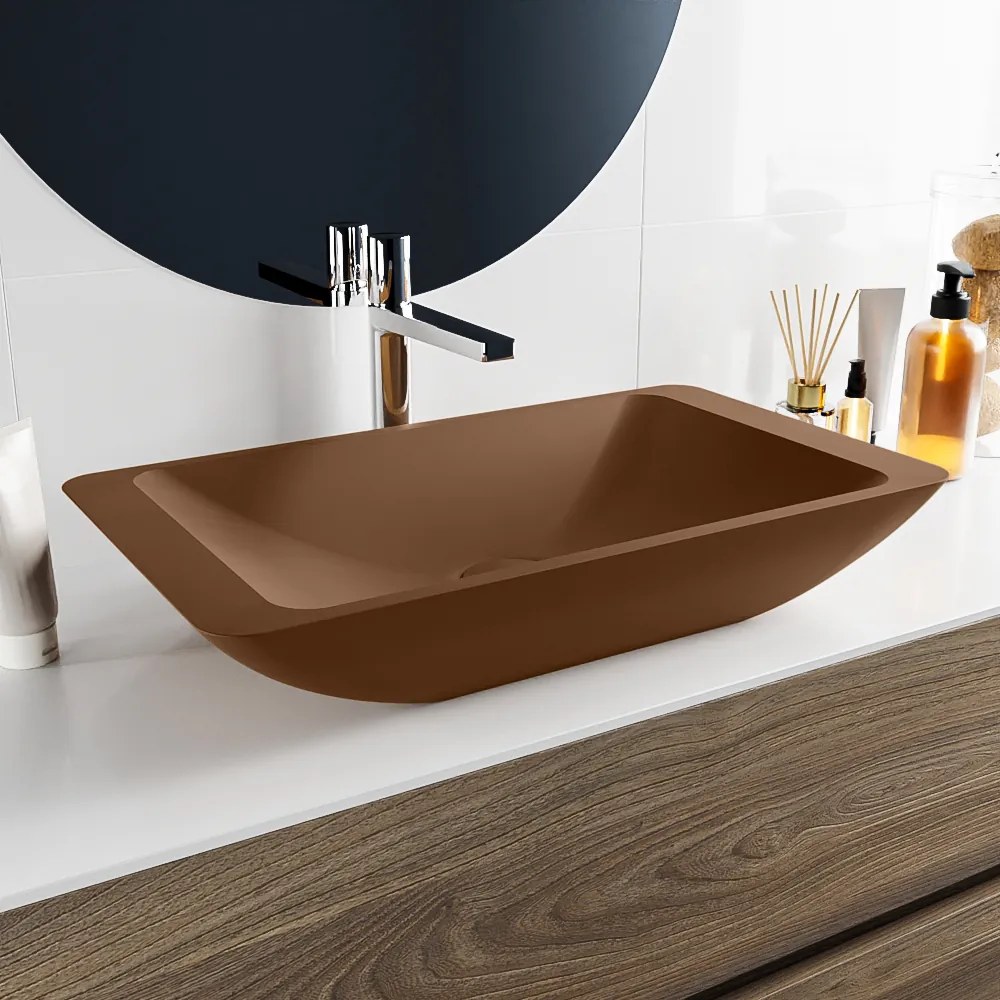 Mondiaz Topi Solid Surface waskom 60x35cm rust