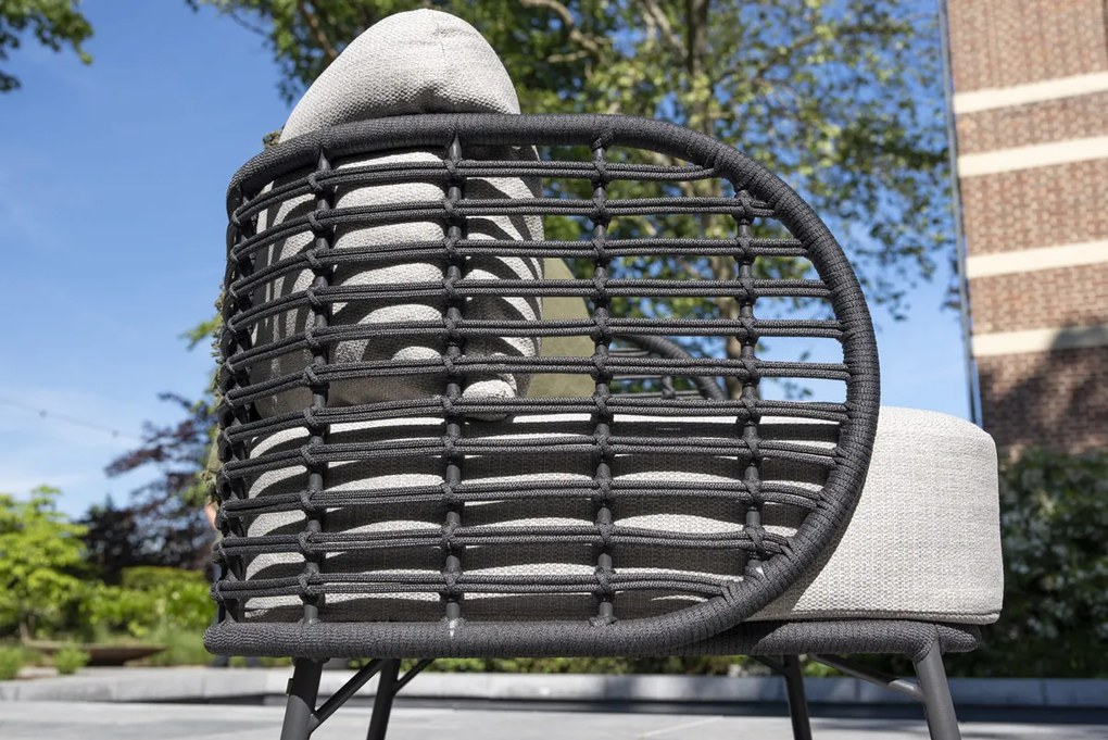 4 Seasons Outdoor Fabrice loungeset 5-delig met 2 Yoga tafels SALE Loungeset antraciet weerbestendig