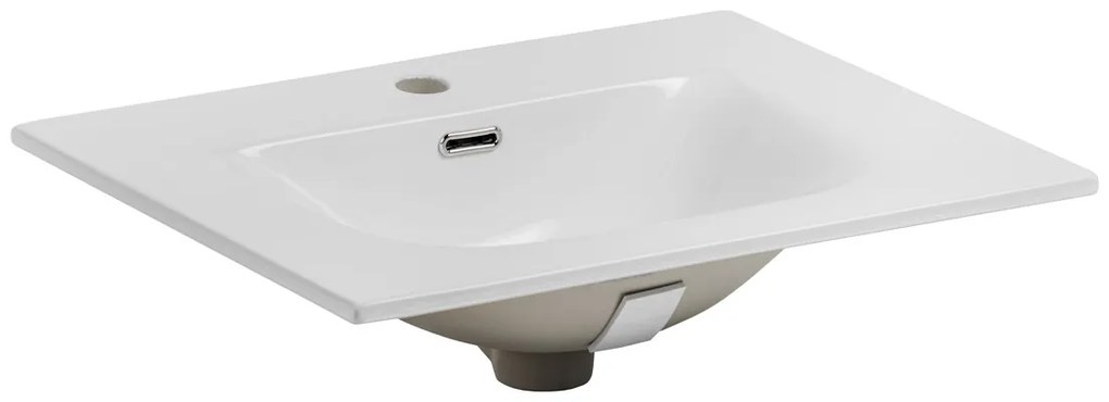 Comad Ocean Beige badmeubel 60cm met 2 deuren en wastafel wit glans