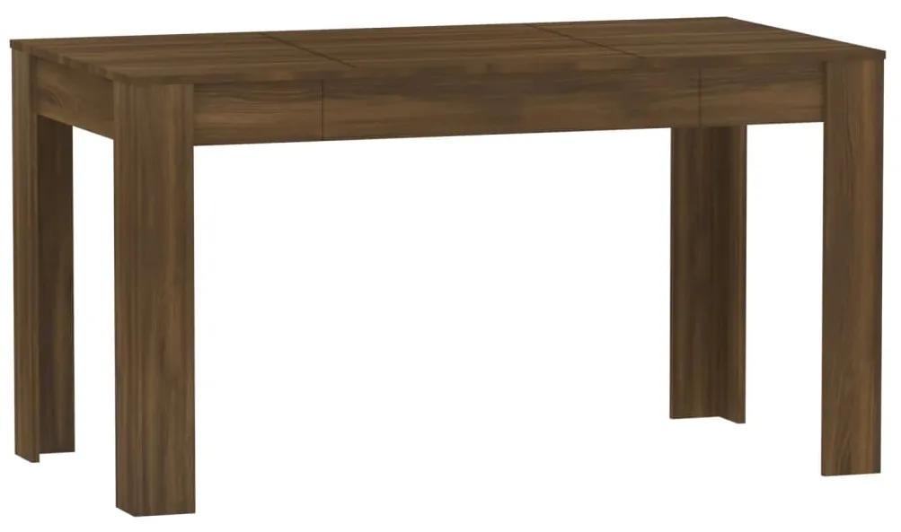 vidaXL Eettafel 140x74,5x76 cm bewerkt hout bruineikenkleurig