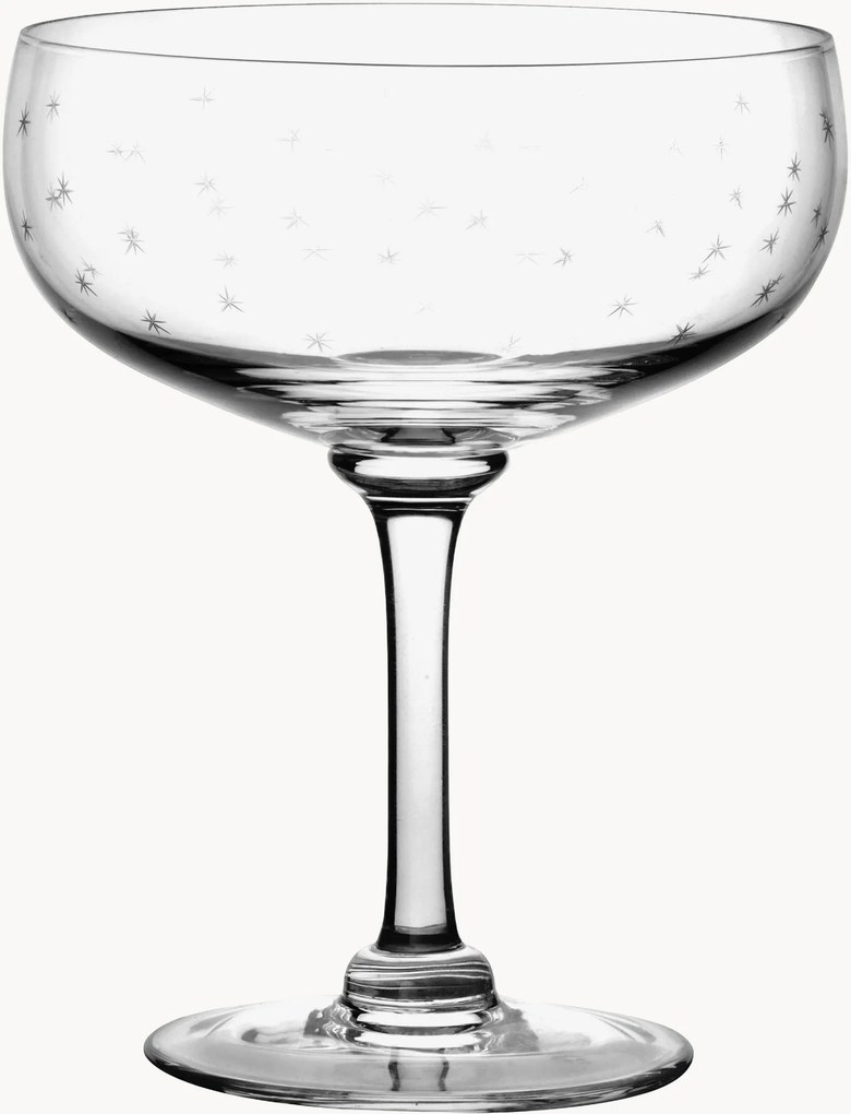 Mondgeblazen kristallen cocktailglazen Stars, 4-delig