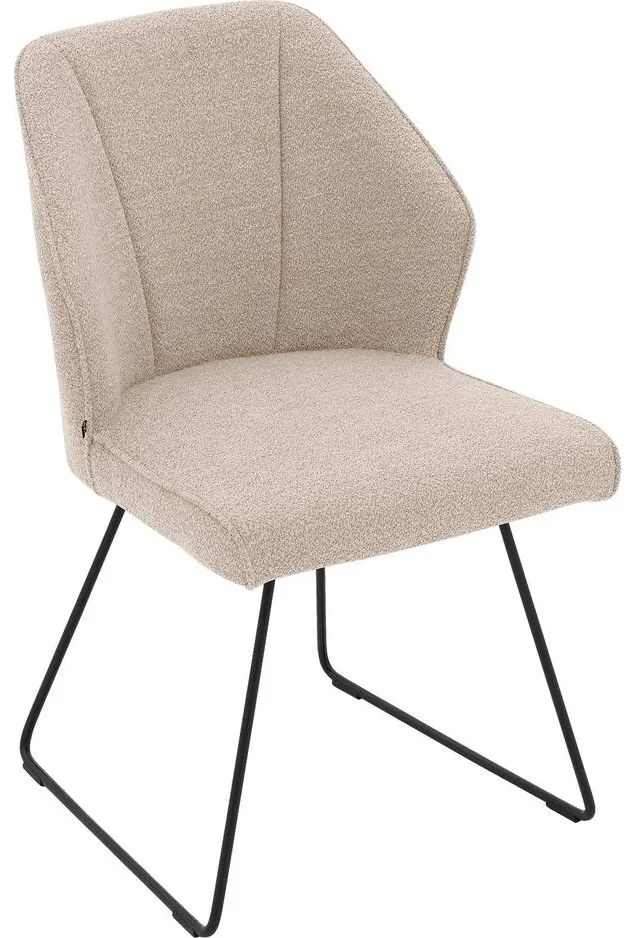 Goossens Eetkamerstoel Koncept bruin stof leuning, modern design