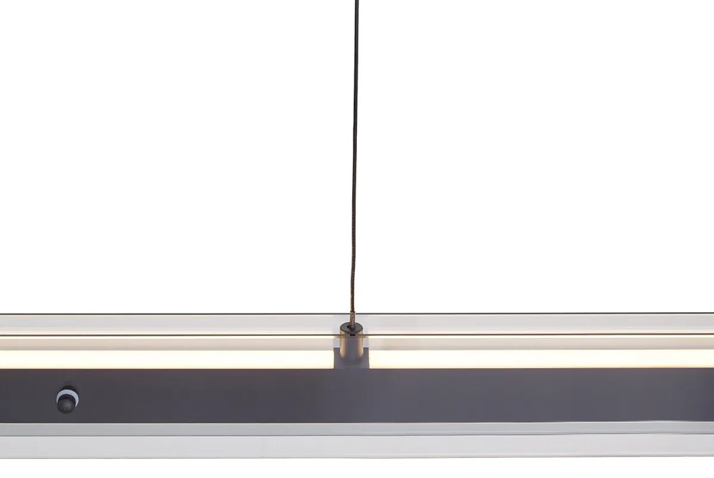 Moderne hanglamp zwart met smoke glas - Catch