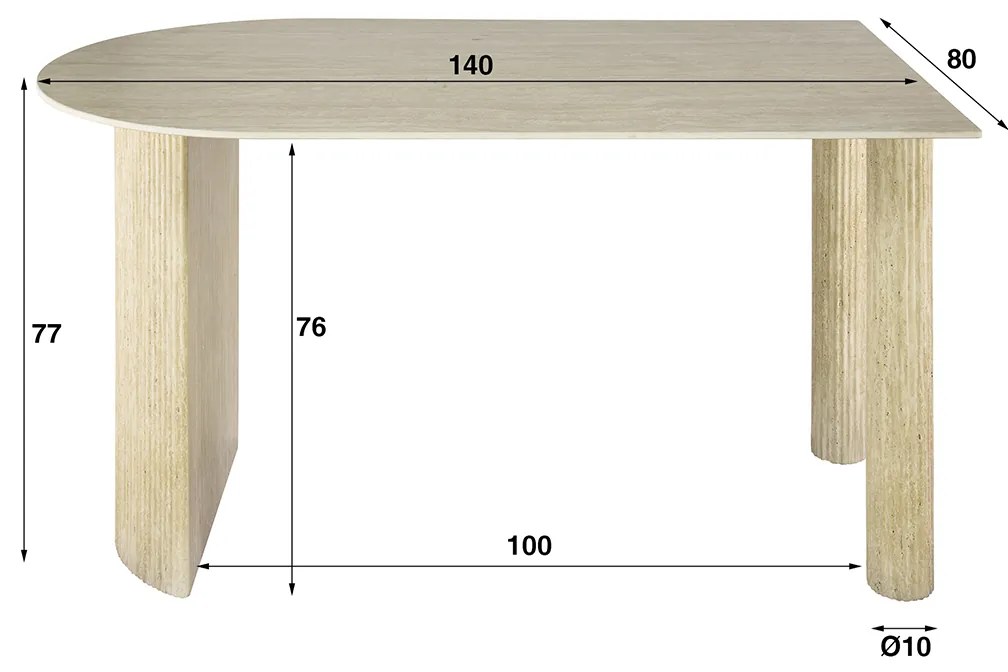Eettafel Met Een Keramiek Blad - 140 X 80cm.