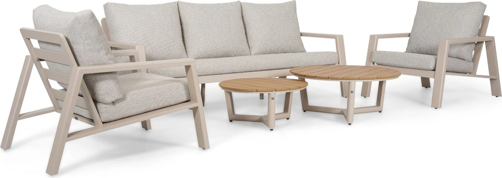 Stoel en Bank Loungeset 5 personen Aluminium Zand/Beige  Lifestyle Garden Furniture Melone