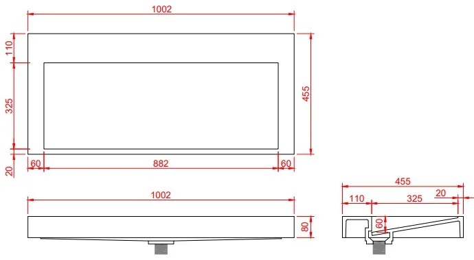 Muebles Calas badmeubel ribbelfront 100cm baby blauw met solid surface wastafel zonder kraangat