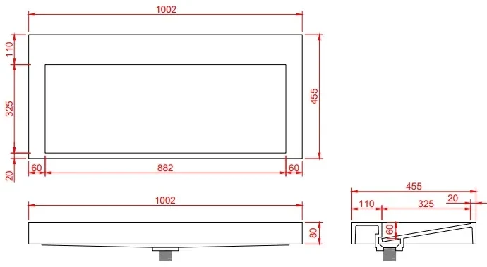 Muebles Calas badmeubel ribbelfront 100cm baby blauw met solid surface wastafel zonder kraangat