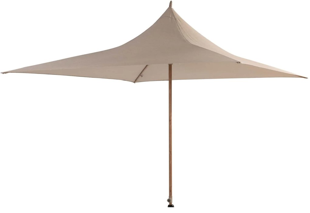 4 Seasons Outdoor Vivenda parasol met wood look frame en zandkleurig doek 270 x 270 cm  Parasol    beige weerbestendig