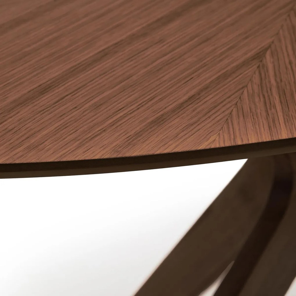 Kave Home Naanim Ovale Eettafel Walnootfineer 180 X 110 Cm - 180 X 110cm.