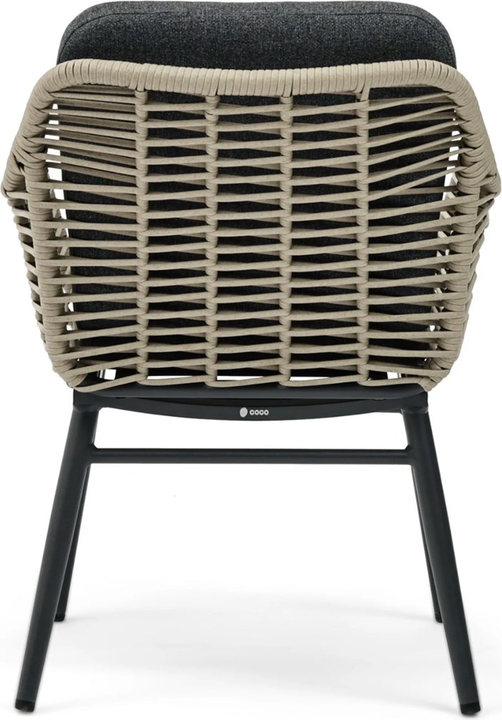 Tuinset Ronde Tuintafel 6 personen 160 cm Rope Grijs Coco Antoni/Rockville