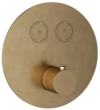 Hotbath Cobber afbouwdeel inbouwthermostaat met 2 pushbuttons geborsteld messing (goud) PB009EXTBB