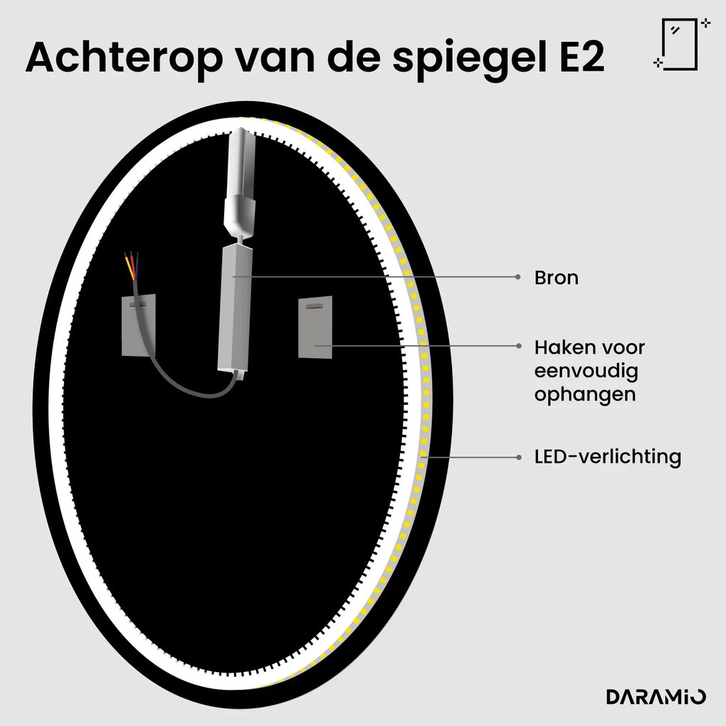 Ronde spiegel met verlichting E2