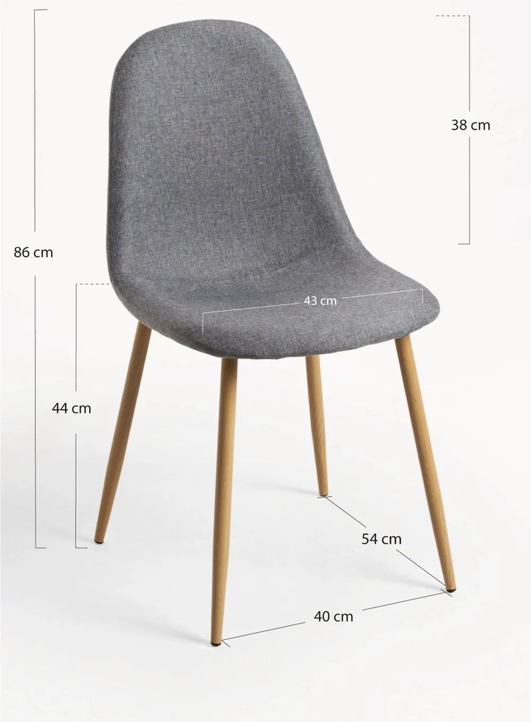 Set 4 Teok Stoffen Stoelen