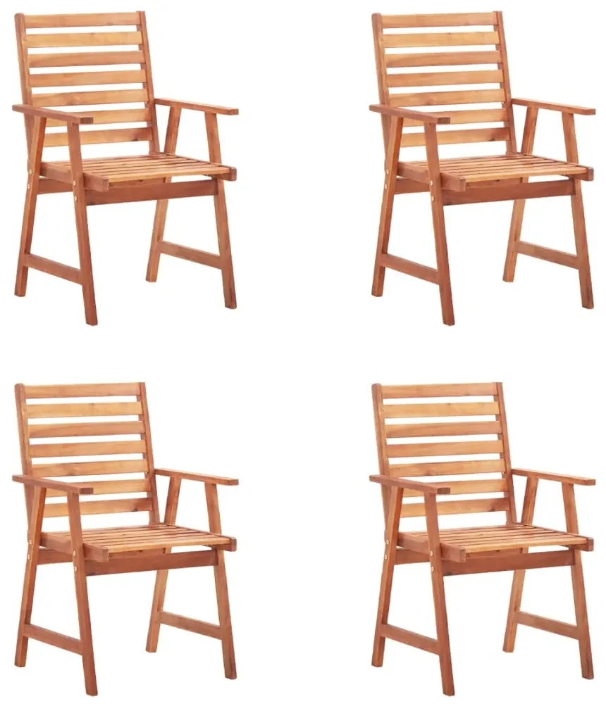 vidaXL Tuinstoelen 4 st met kussens massief acaciahout