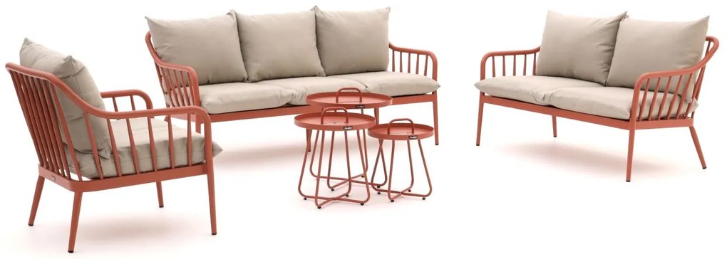 Stoel-bank loungeset Manifesto  | 6 personen | Loungeset Rood | Aluminium | Kees Smit Tuinmeubelen