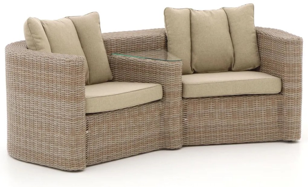 Loveseat Tuin Intenso   | Wicker (vlechtwerk) | 2 personen | Tuinbank Beige | 193cm | Incl. kussens | Kees Smit Tuinmeubelen