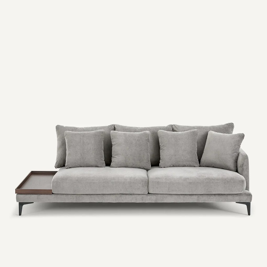 Halve bank met tafelblad van stoned fluweel, MODERNISTE
