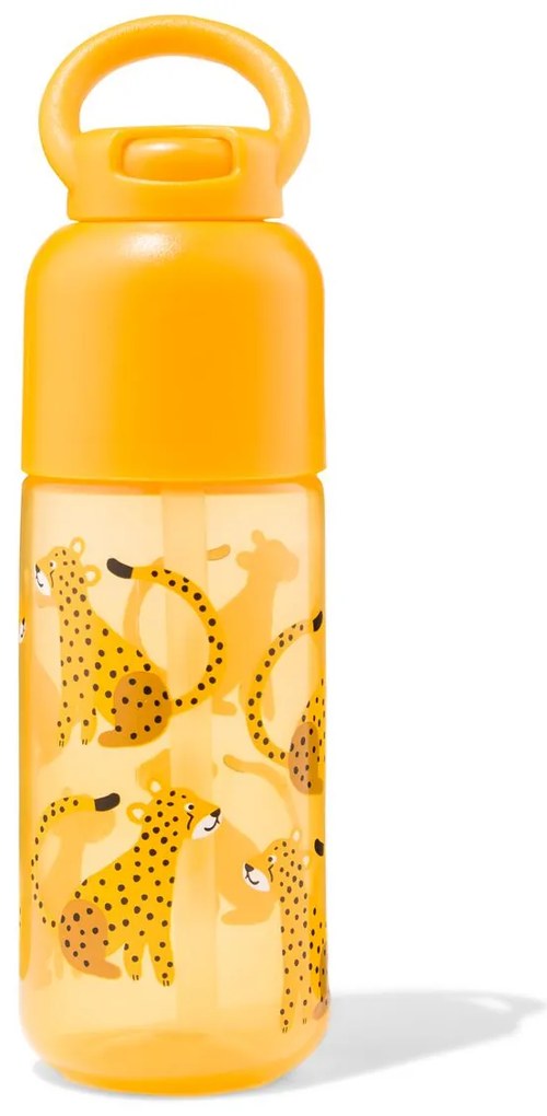 HEMA Waterfles Met Rietje Cheeta 300ml