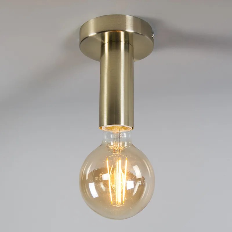 Moderne plafondlamp goud 13 cm - Facil Design, Modern E27 cilinder / rond Binnenverlichting Lamp