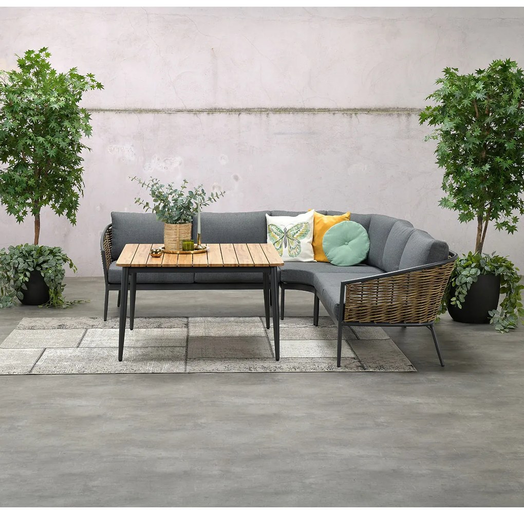 Garden Impressions San Vito lounge dining set 4-delig - donker grijs