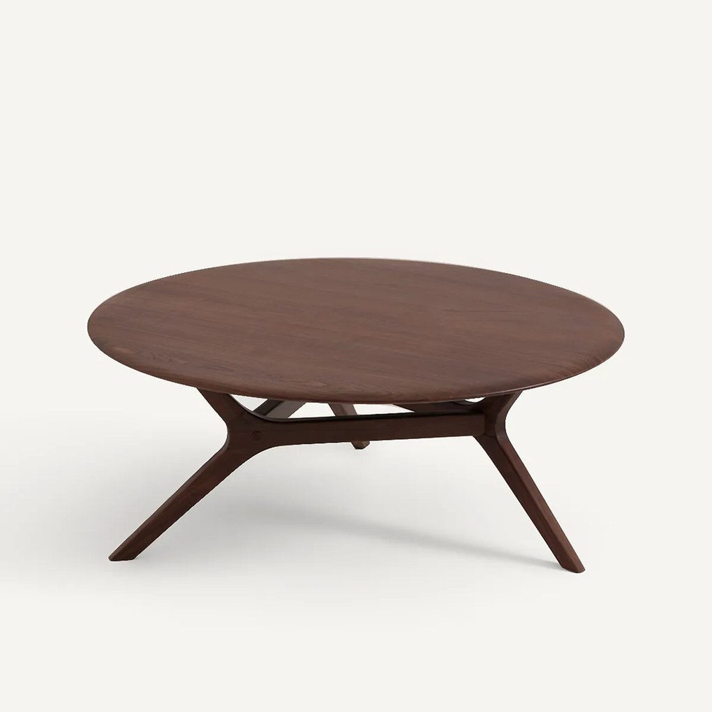 Salontafel van massief notenhout , diameter 90 cm, Maricielo