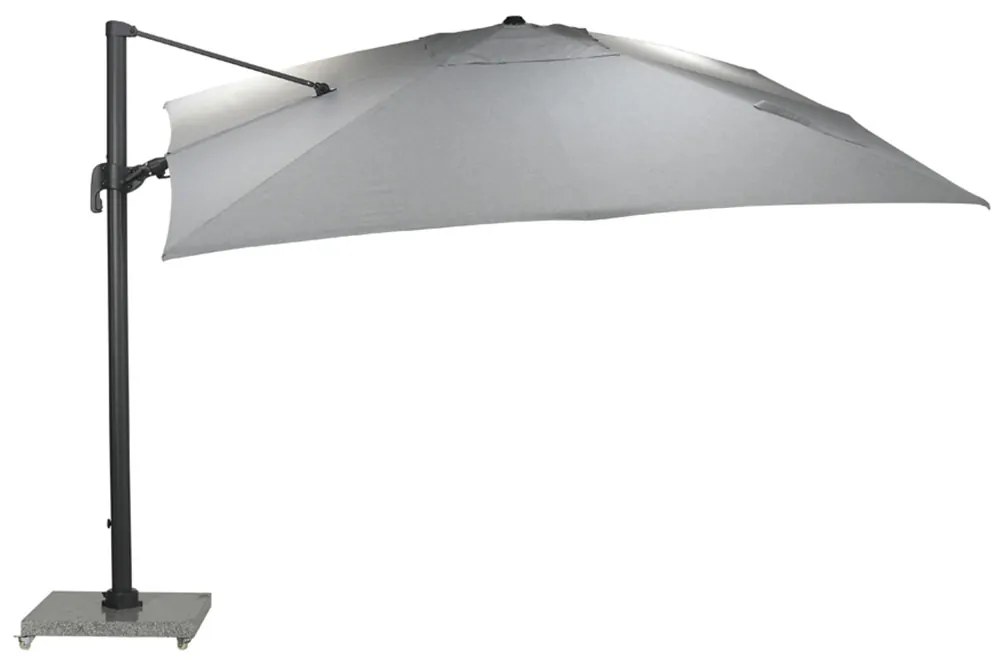 Garden Impressions Hawaii Big Pole zweefparasol 350x350 cm - donker grijs frame - licht grijs doek