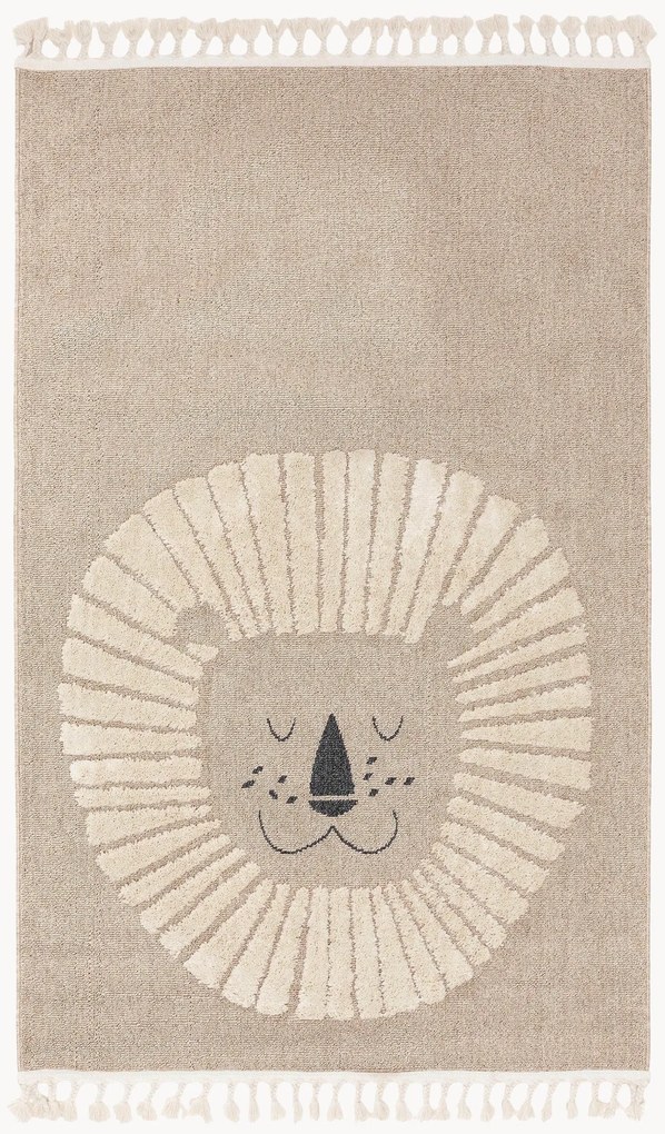 Kindervloerkleed Momo met kwastjes en hoog-laag effect