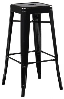 Stapelbare Hoge Krukken Set Van 2 In Staal Lix Zwart & ↑75 Cm - Sklum